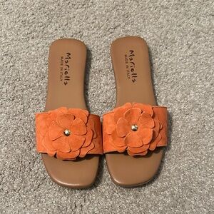 Mariella Women's Orange Floral Sandals NWOB